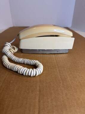 Western Electric Trimline Rotary Dial Wall Phone Ivory Vintage